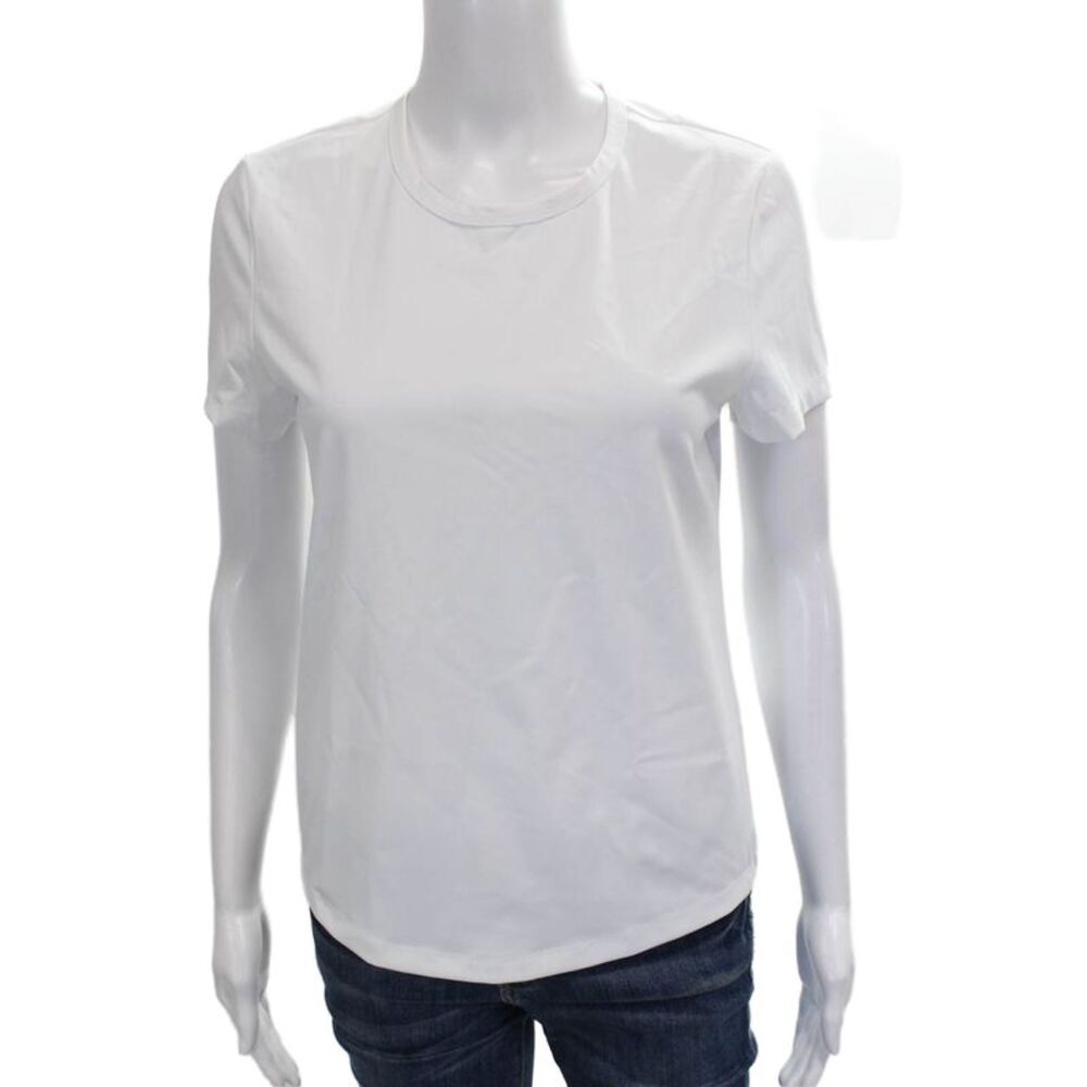 Greyson Womens Basic White T-Shirt Short Sleeve Round Neck Size S